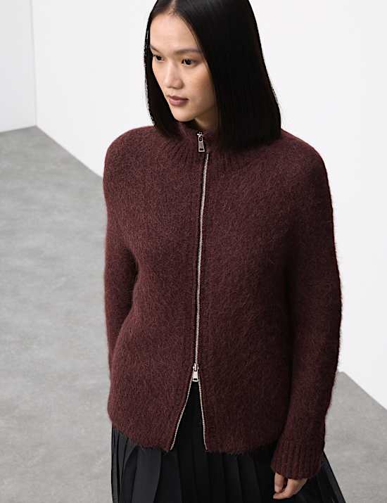 Pull en alpaga avec fermeture à glissière