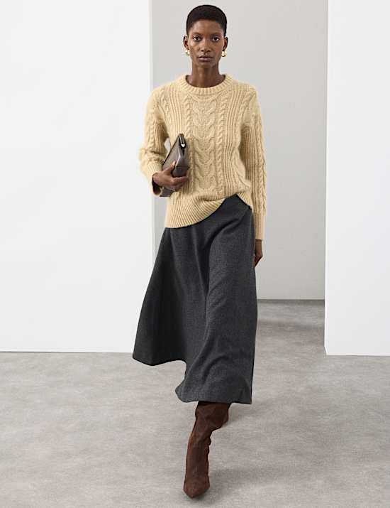 Pull en maille torsad&eacute;e avec mohair