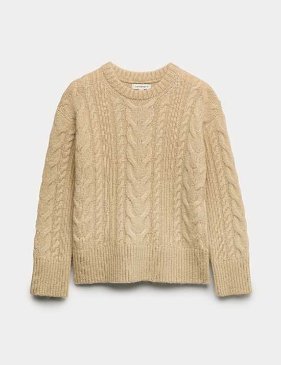 Pull en maille torsad&eacute;e avec mohair