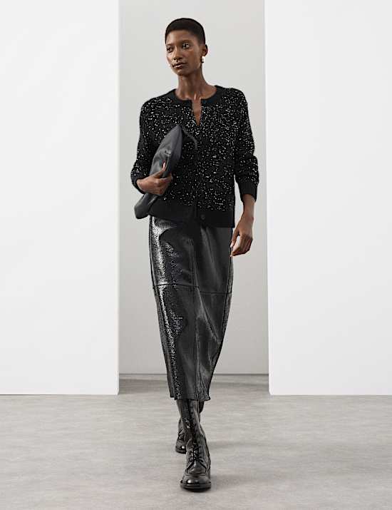 Sequin Cardigan with Alpaca