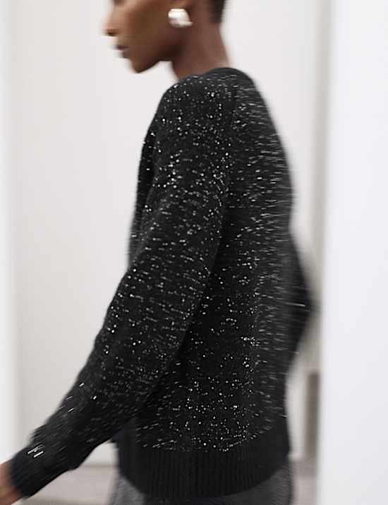 Sequin Cardigan with Alpaca