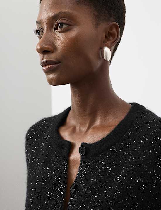 Sequin Cardigan with Alpaca