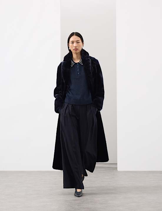 סריג פולו מעוטר בשילוב צמר