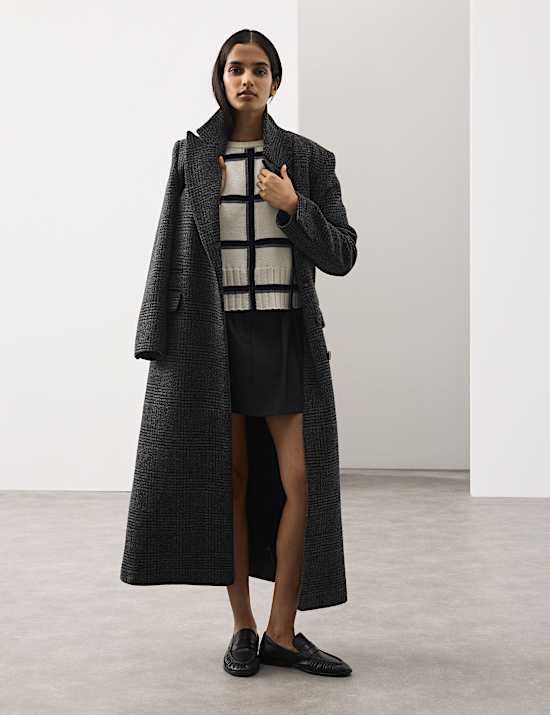 Pure Merino Wool Checked Jumper