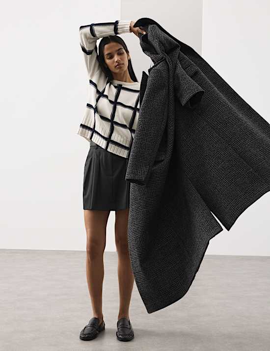 Pure Merino Wool Checked Jumper