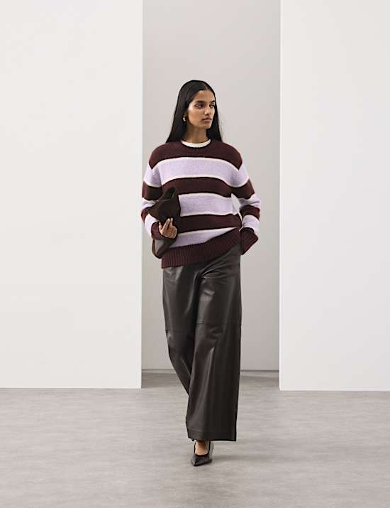 Brushed Striped Jumper with Alpaca