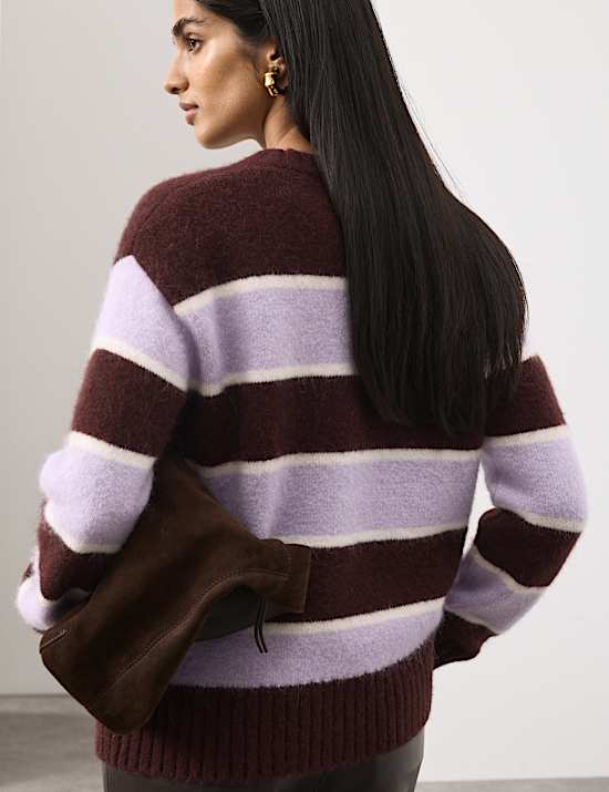 Brushed Striped Jumper with Alpaca