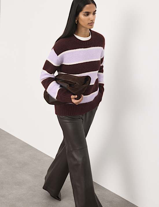 Brushed Striped Jumper with Alpaca