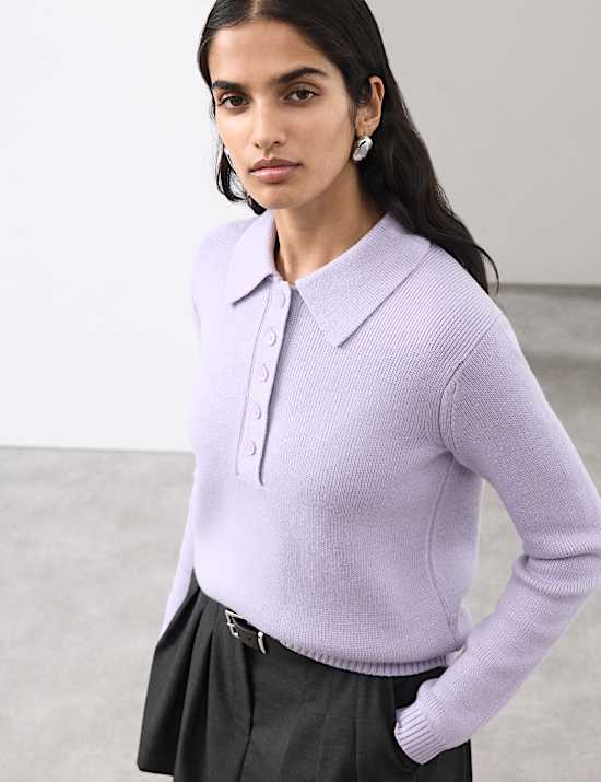 Pure Merino Wool Collared Jumper