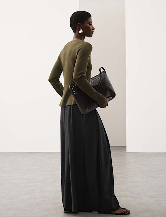 Textured Peplum Cardigan