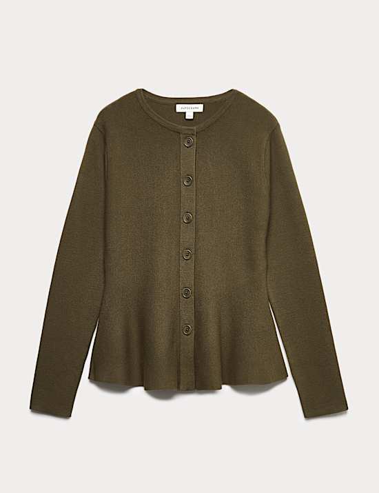 Textured Peplum Cardigan