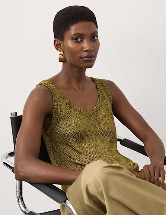 Metallic Knitted Vest Top