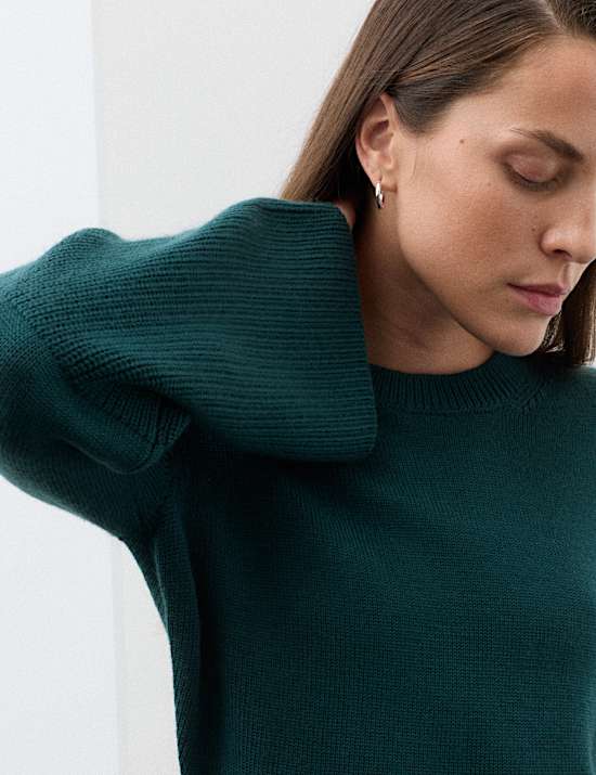 Pure Merino Wool Wide Sleeve Jumper