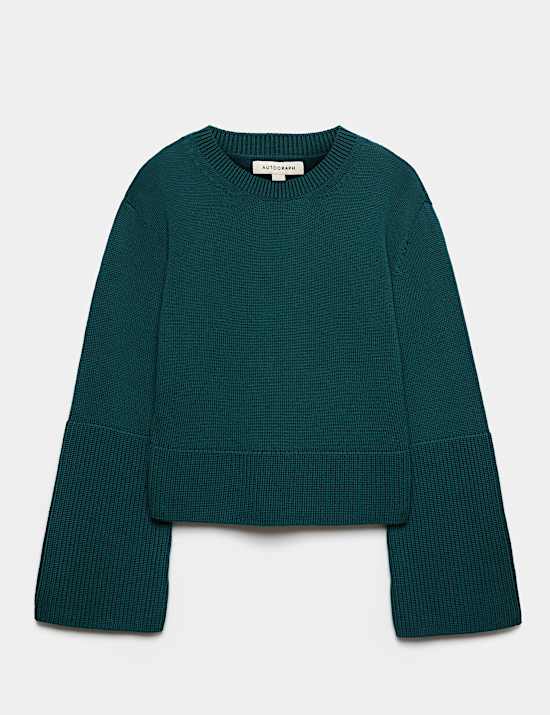 Pure Merino Wool Wide Sleeve Jumper