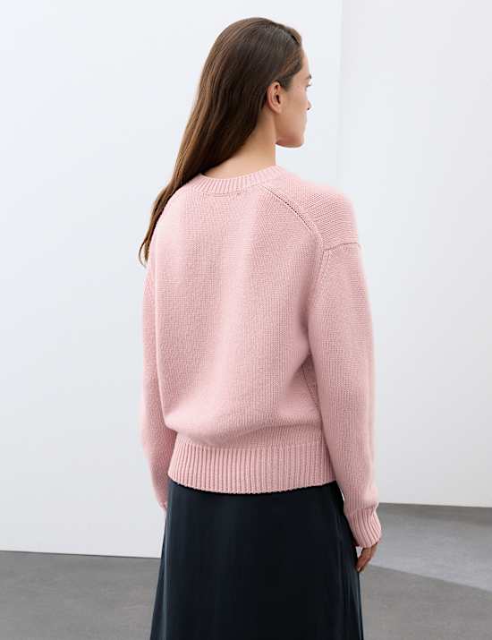 Merino Wool Rich V Neck Jumper with Cashmere
