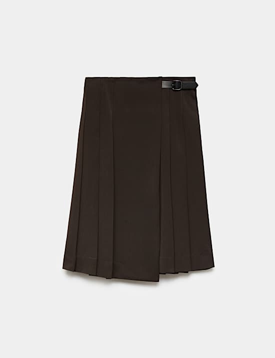 Jupe kilt midi pliss&eacute;e
