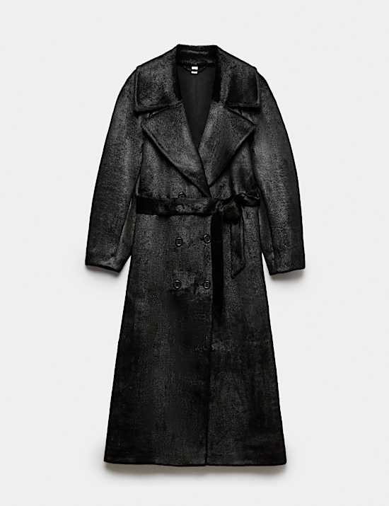 Manteau long en fausse fourrure de poney