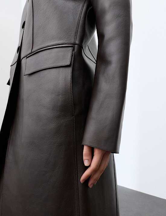 Manteau coupe longue 100 % cuir