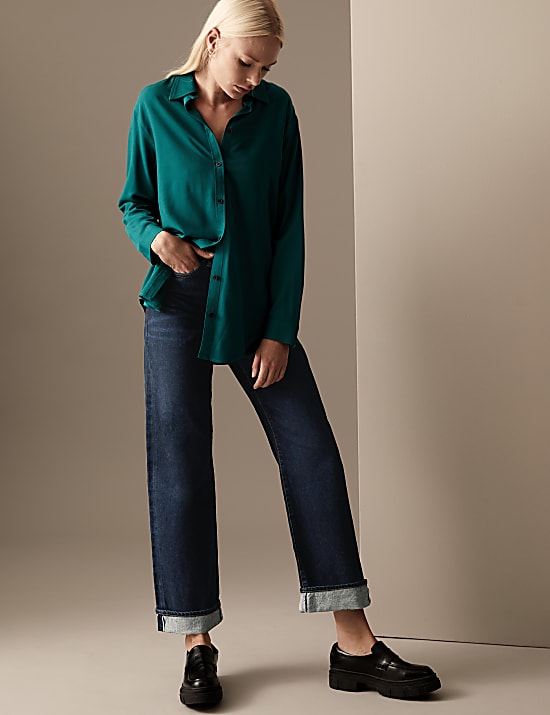 High Waisted Straight Leg Jeans