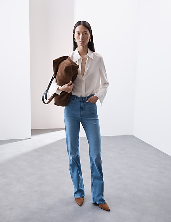 High Waisted Flared Jeans