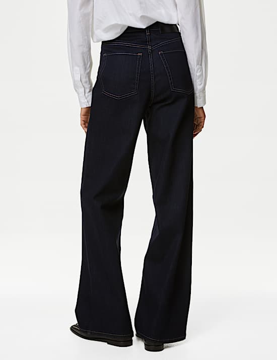 Lyocell&trade; Blend High Waisted Wide Leg Jeans