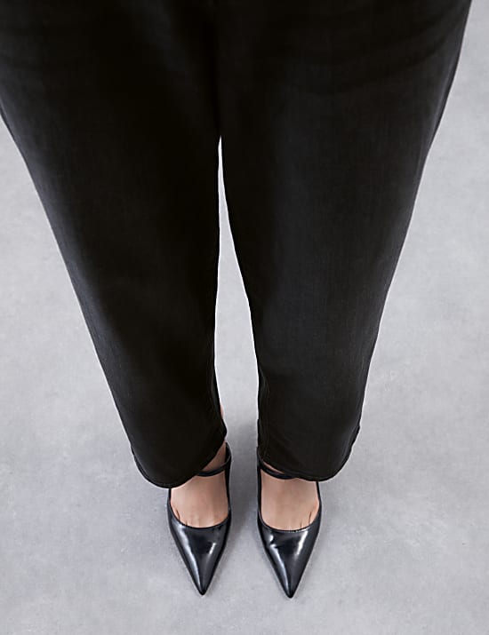 Jeans de corte barril de cintura alta