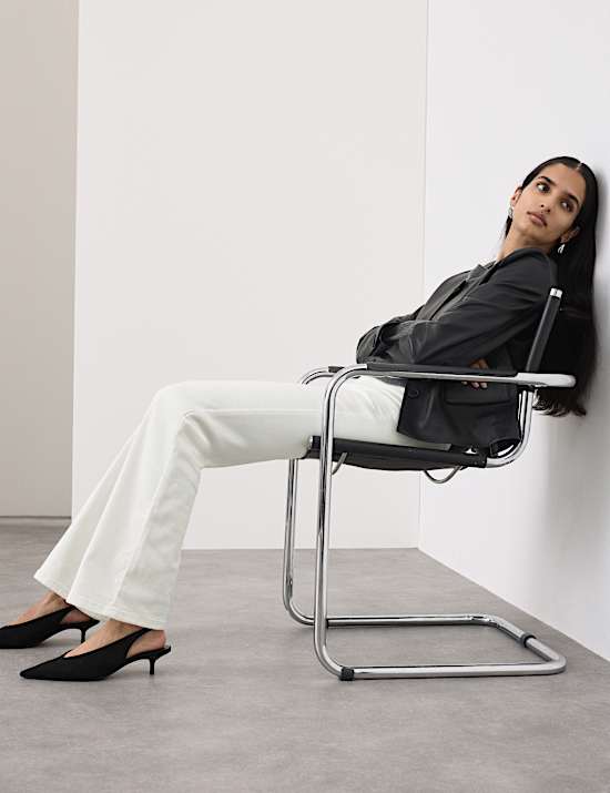 Lyocell Blend High Waisted Flared Jeans