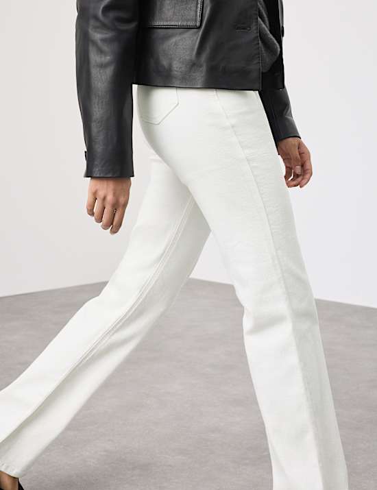 Lyocell Blend High Waisted Flared Jeans