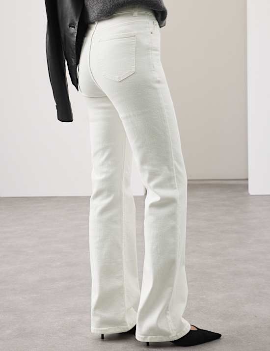 Lyocell Blend High Waisted Flared Jeans