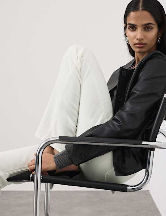 Lyocell Blend High Waisted Flared Jeans