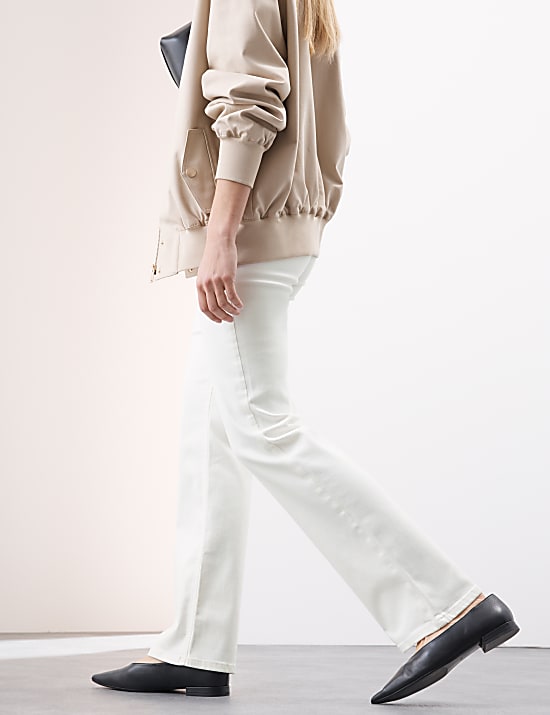 Lyocell Blend High Waisted Flared Jeans