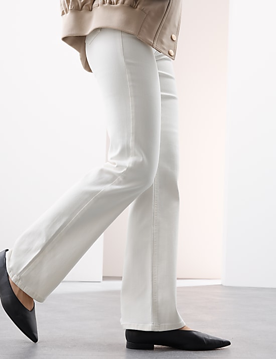 Lyocell Blend High Waisted Flared Jeans