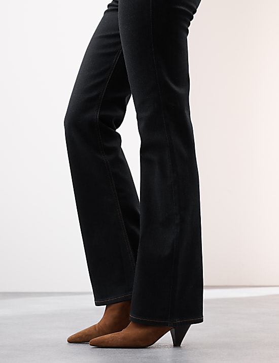 Lyocell Blend High Waisted Flared Jeans