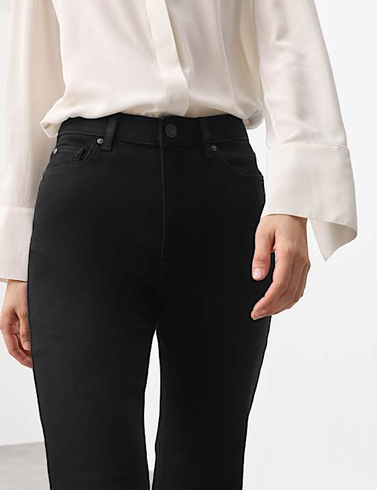 Lyocell Blend High Waisted Flared Jeans