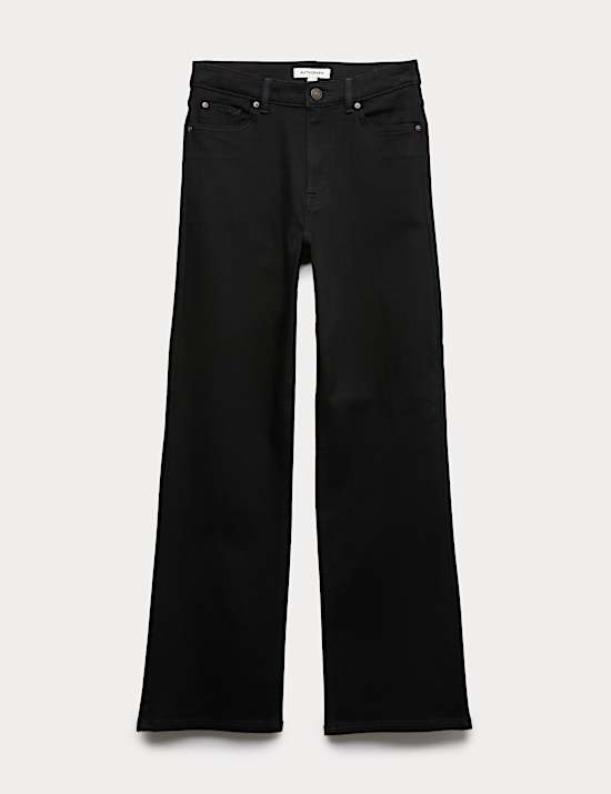 Lyocell Blend High Waisted Flared Jeans