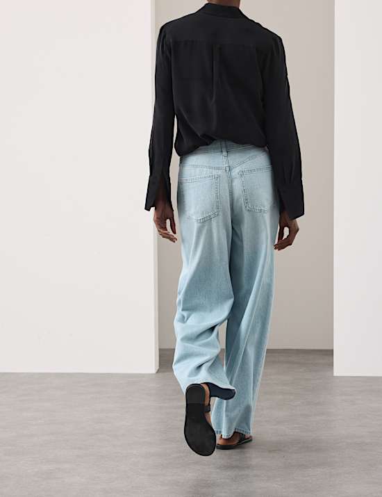 Drawstring Wide Leg Jeans