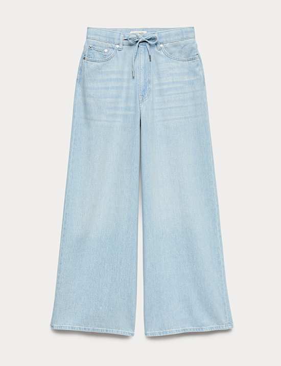 Drawstring Wide Leg Jeans