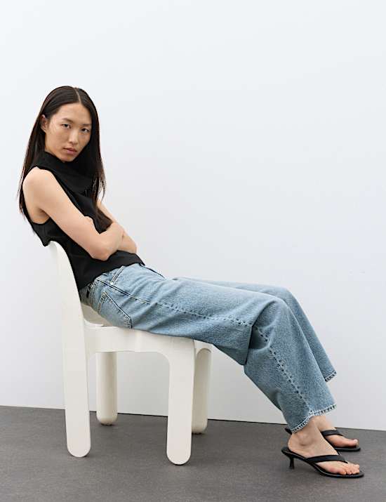 High Waisted Barrel Leg Jeans