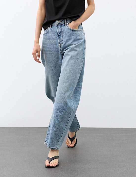 High Waisted Barrel Leg Jeans