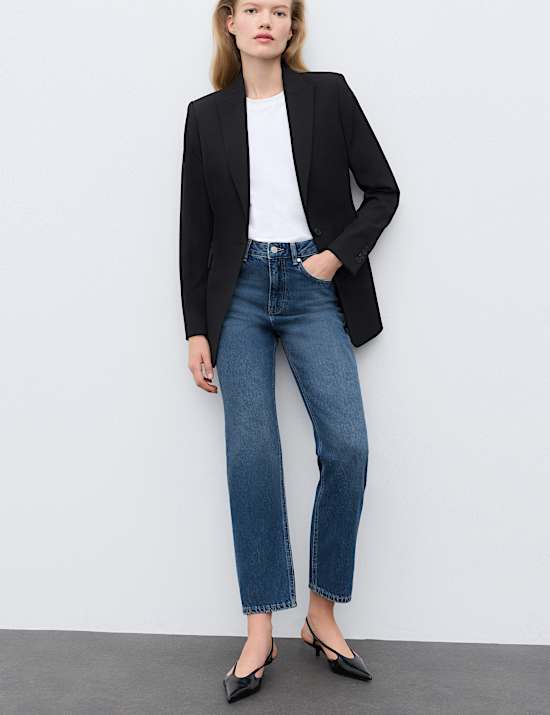 High Waisted Straight Leg Jeans