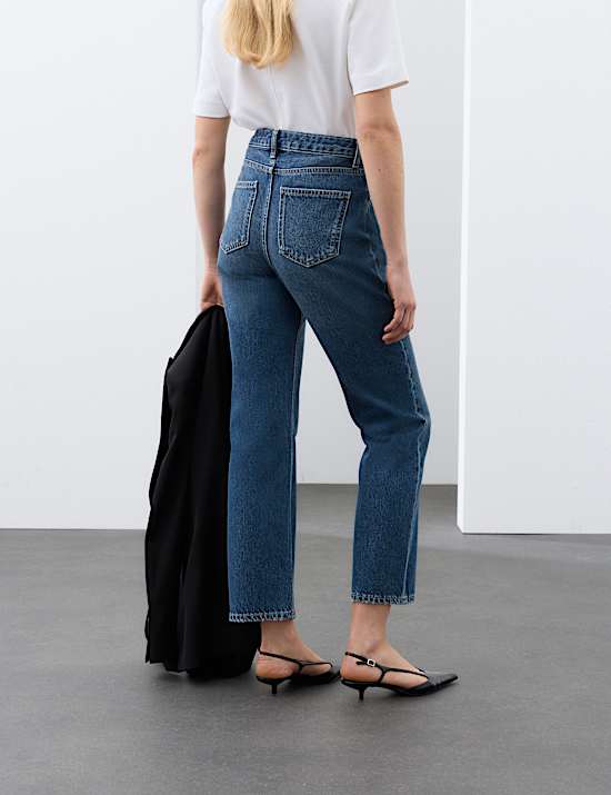 High Waisted Straight Leg Jeans