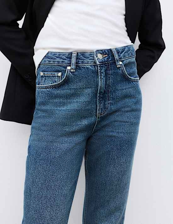 High Waisted Straight Leg Jeans