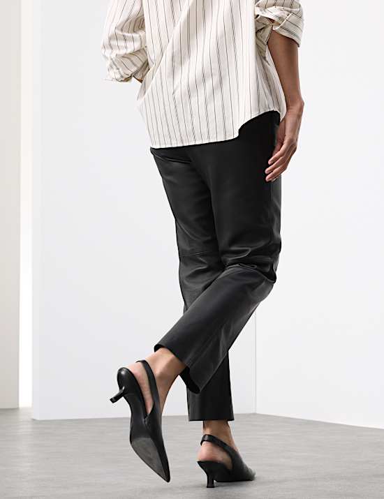 Leather Straight Leg Trousers