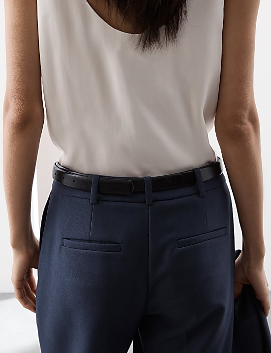 Straight Leg Trousers with Wool