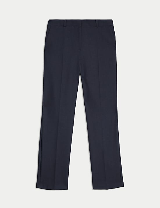 Straight Leg Trousers with Wool