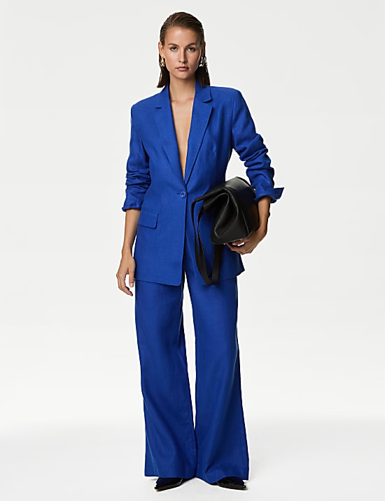 Pure Irish Linen Wide Leg Trousers