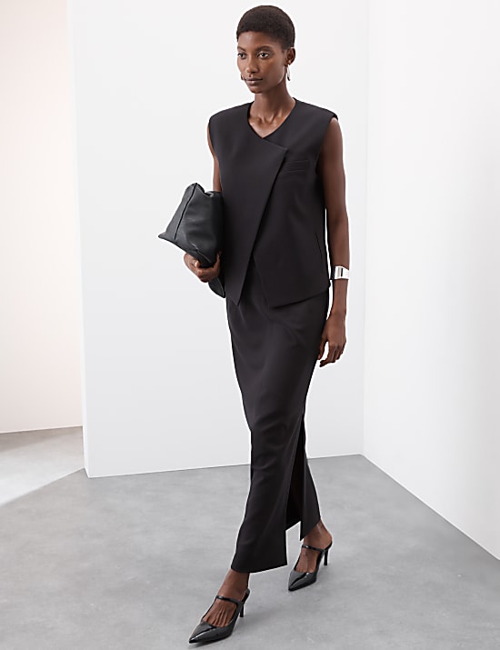 Jupe crayon longue avec laine