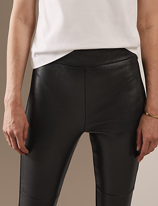 Leather Front Ponte Leggings