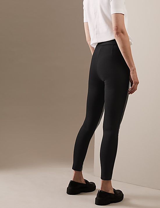 Leather Front Ponte Leggings