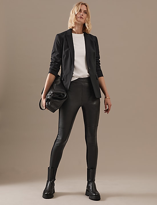 Leather Front Ponte Leggings